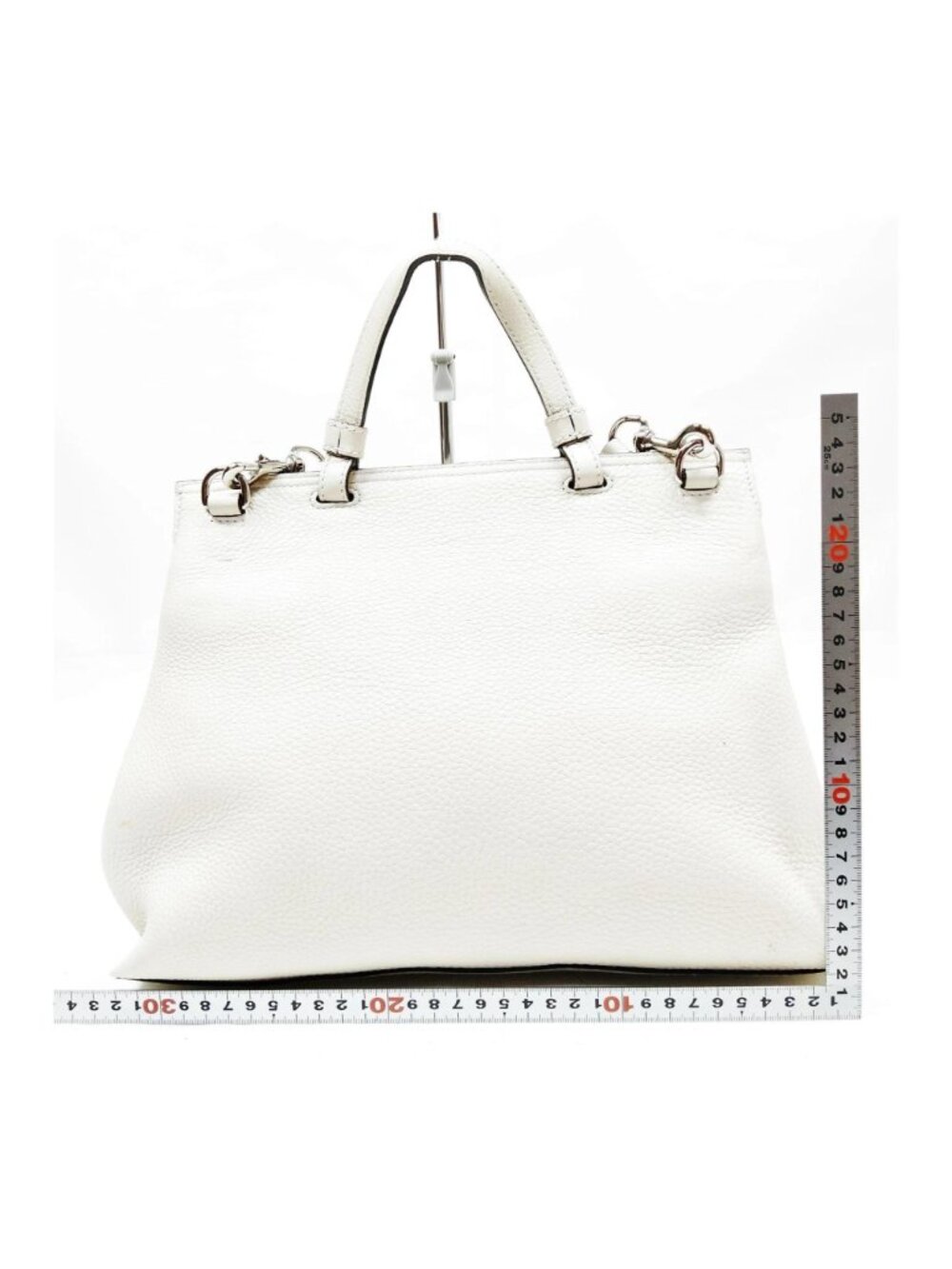 Authentic Gucci Bamboo Daily Top Handle Bag White Leather Crossbody Tote - Picture 3 of 16